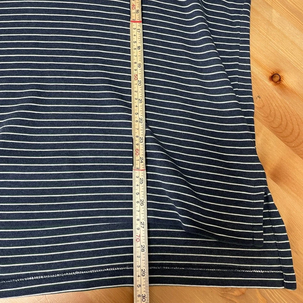 Polo Ralph Lauren Mens XL Custom Fit Striped Preppy Polo Shirt Blue Green Cotton
